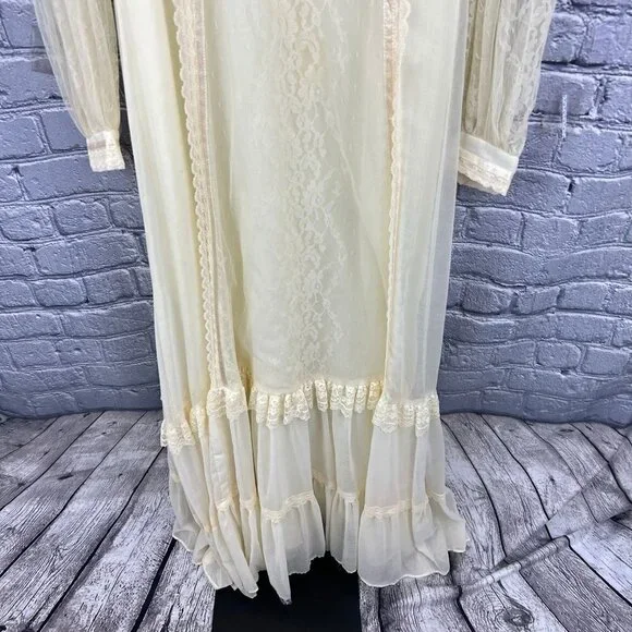 GUNNE SAX Prairie Wedding Dress Cottagecore Lace Romantic Bridal 7 - Picture 3 of 16